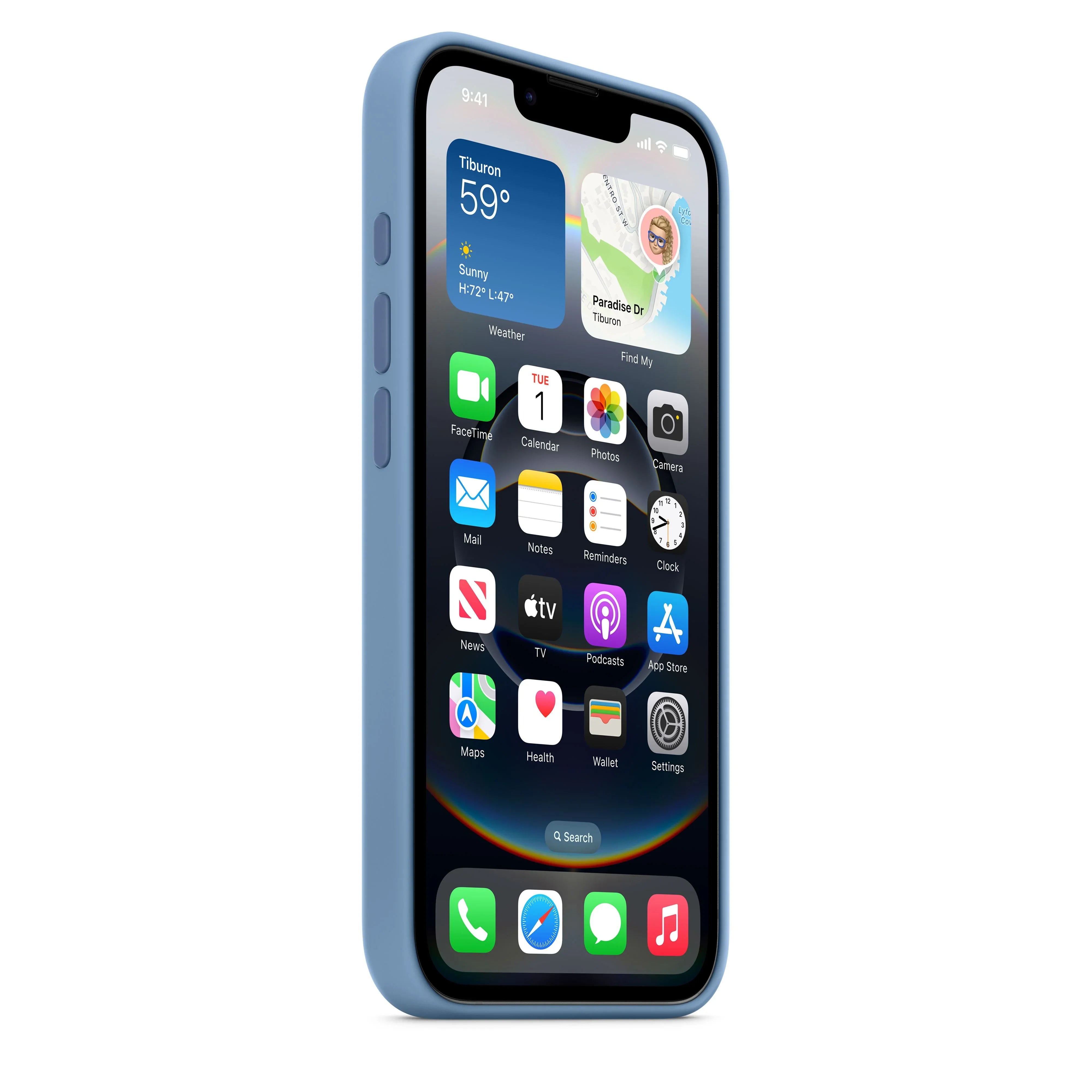 Apple silikonska maska za iPhone 16e – Winter Blue
