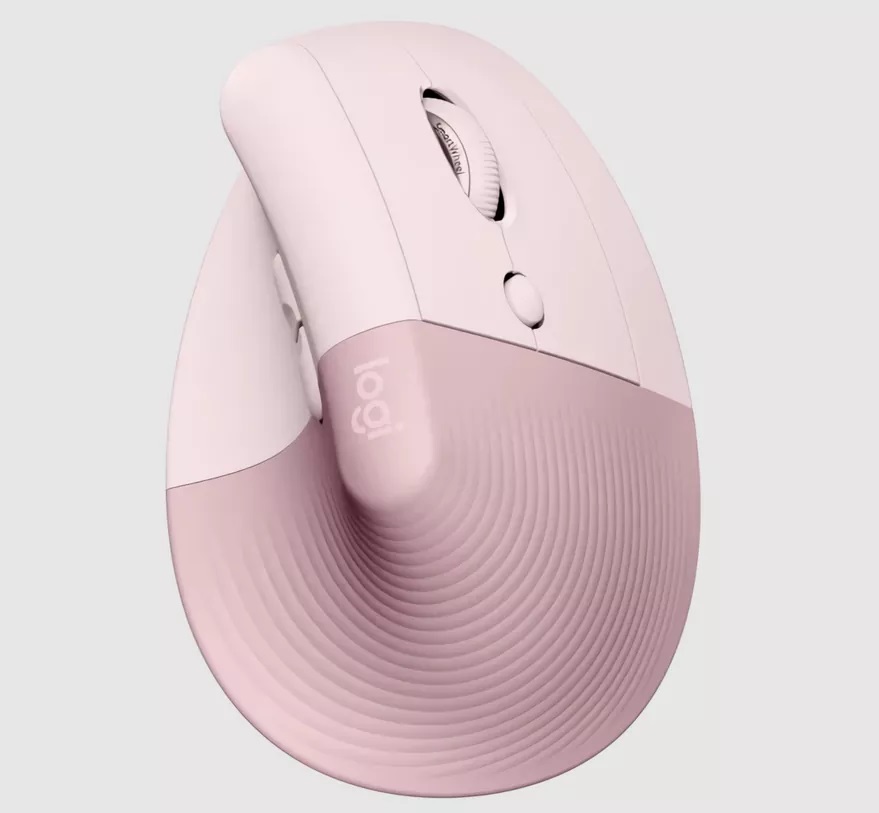 Logitech Lift Vertical ergonomski bežični miš, Rose, 4000 DPI
