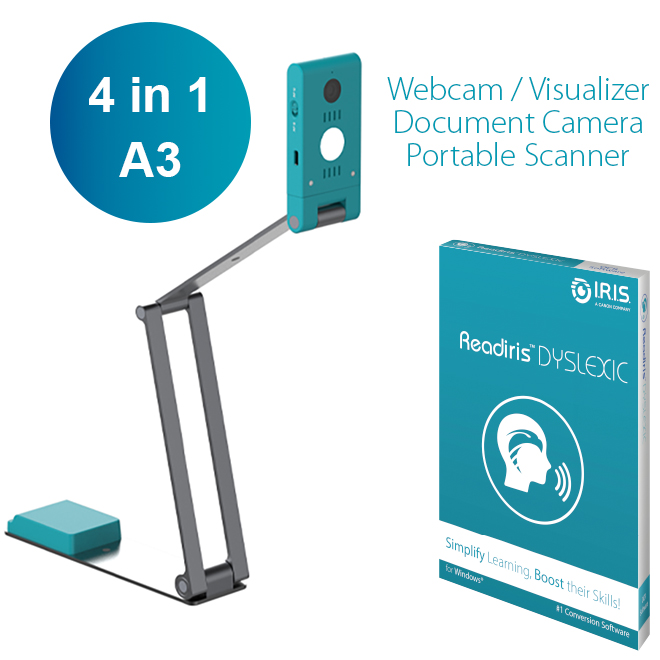 IRIScan Visualizer 7 Dyslexic 4-u-1 A3 kamera-skener 4K