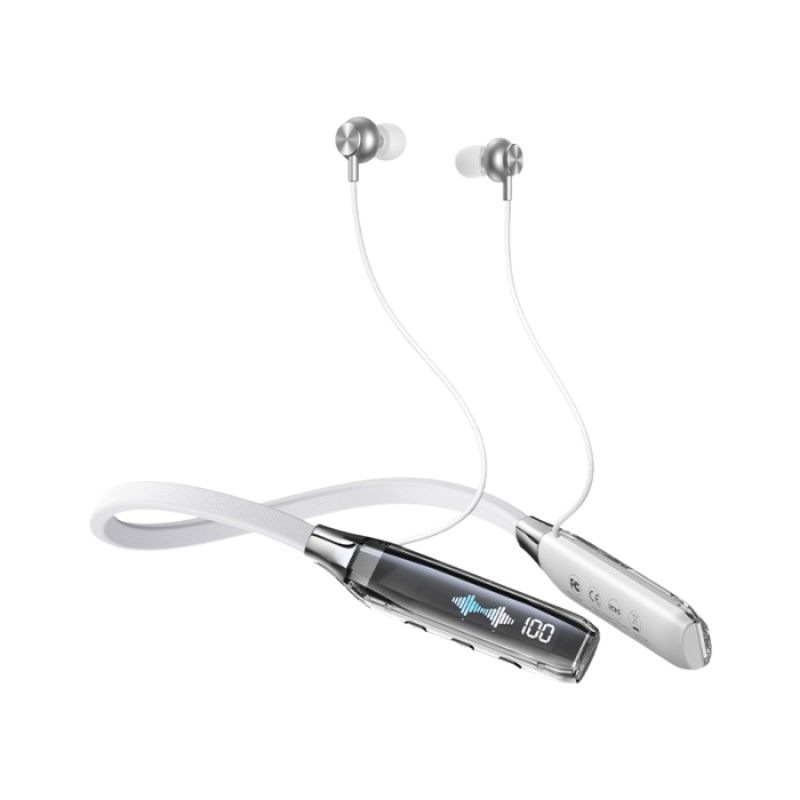 Remax RB-S20 bele transparentne neckband slušalice, Bluetooth 5.3