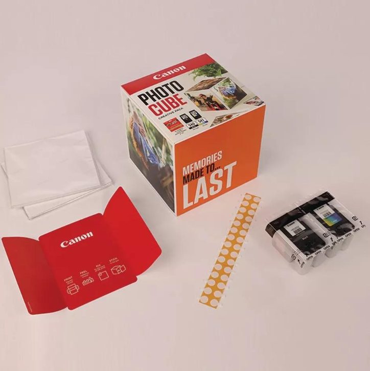 Canon PP-201 Photo Cube Creative Pack, beli i narandžasti komplet