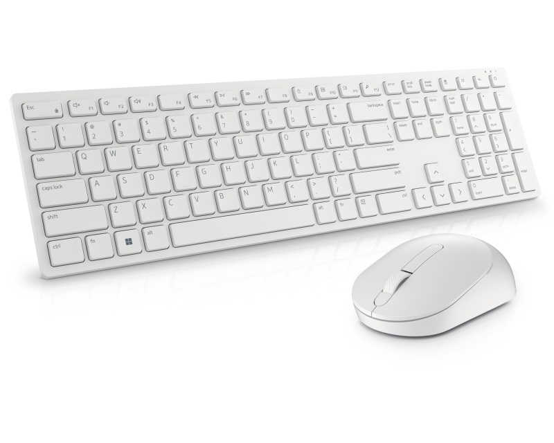 Dell KM5221W Pro bela bežična tastatura i miš, US International QWERTY