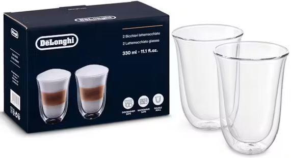DeLonghi DLSC312 set od 2 čaše za latte macchiato, 330 ml