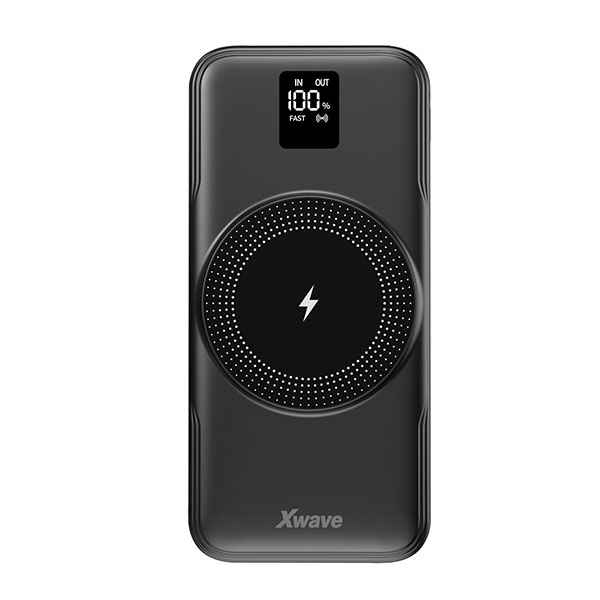 Xwave GoEnergy 10Wd power bank 10.000 mAh, 20 W, Qi 15 W, crni
