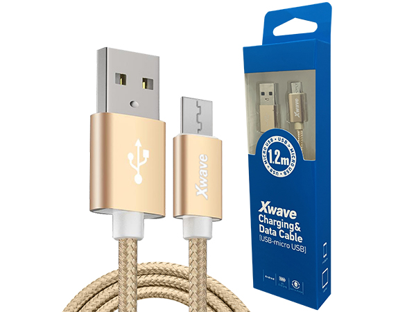 Xwave USB 2.0 na Micro USB kabl 1,2 m, 2 A, zlatni