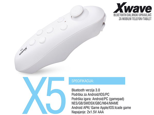 Xwave X5 beli Bluetooth daljinski upravljač za Smart TV, Android i iOS