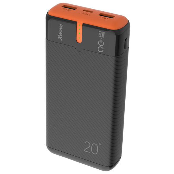 Xwave GoEnergy 20e power bank 20000 mAh, 20W, crno-narandžasti