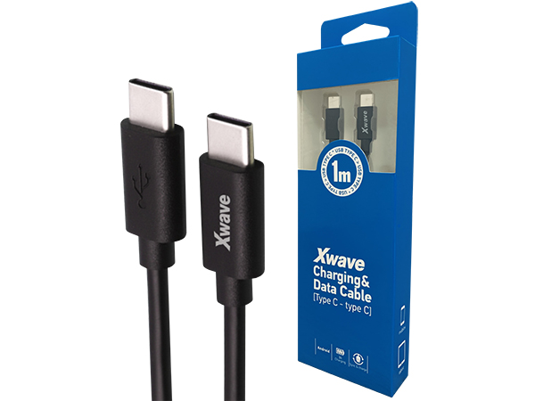 Xwave USB-C na USB-C kabl 1 m 3A 5Gbps crni