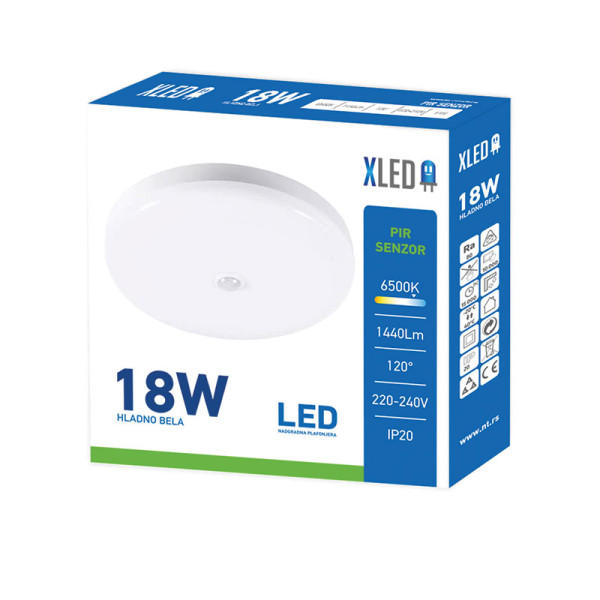 XLED XLED18W 6500K LED plafonjera sa PIR senzorom 18W