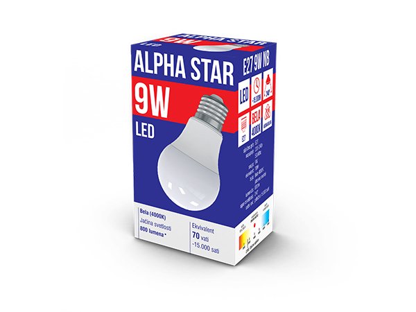 Alpha Star E27 LED sijalica 9W 4000K 800 lm