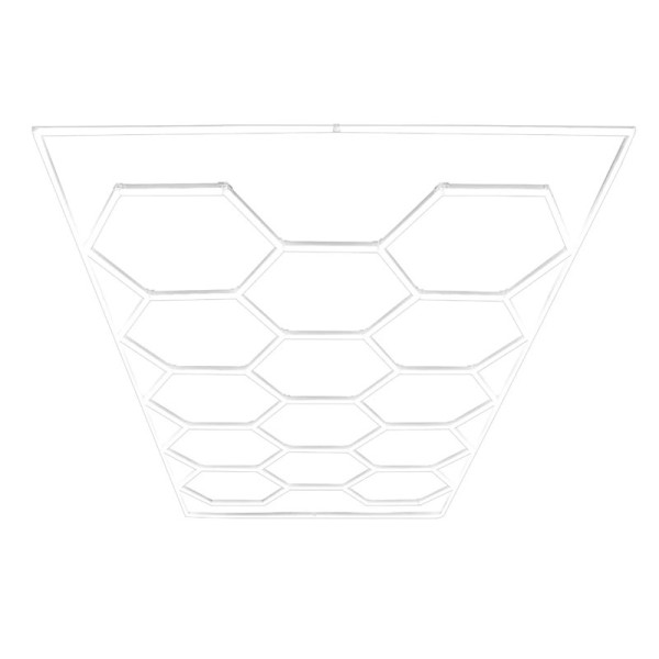 Hexagon LED rasveta za radionicu, 14 heksagonalnih segmenata, 672 W, 6500 K