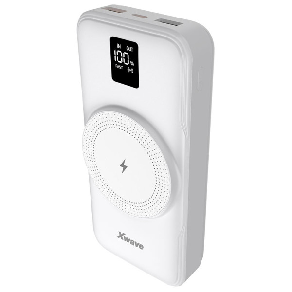 Xwave GoEnergy 20Wd bela power bank baterija 20.000 mAh 20 W sa Qi 15 W punjenjem