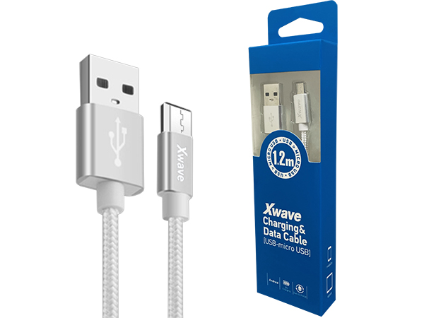 Xwave USB 2.0 na Micro USB kabl 1,2 m 2 A srebrni