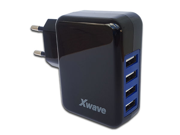 Xwave H44 USB zidni punjač sa 4 USB-A porta 20 W crni