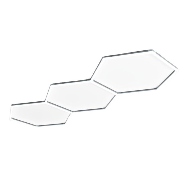 XLED Hexagon LED rasveta sa 3 heksagona, 128 W, 6500 K, 2350 × 980 mm