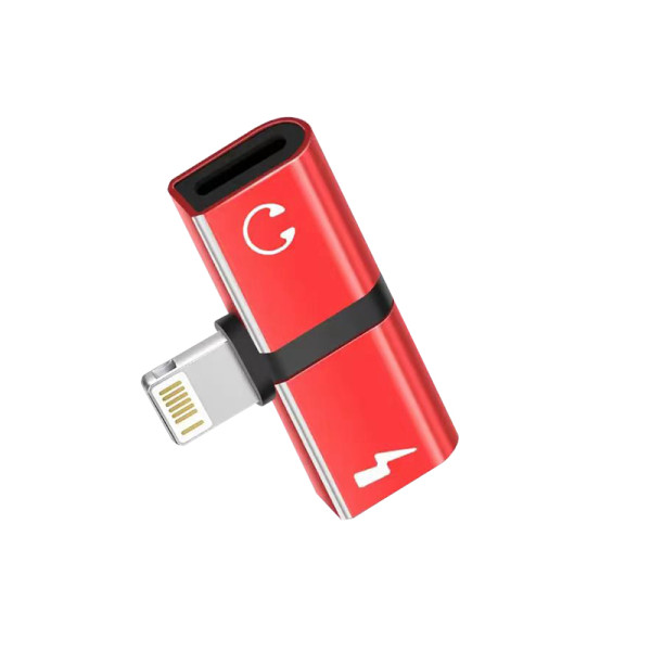Xwave Lightning na 2x USB-C adapter, crveni