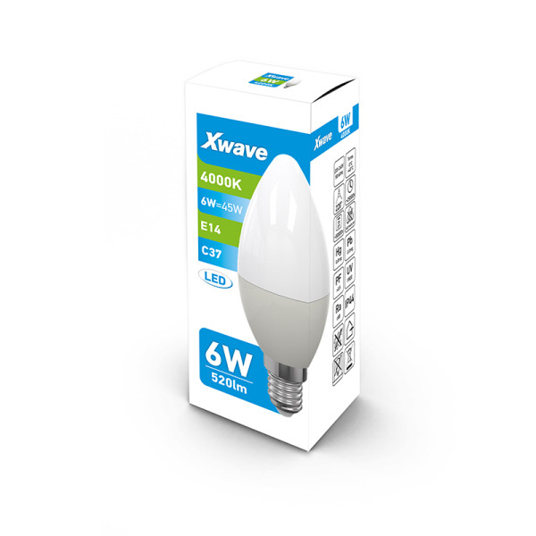 Xwave E14 6W LED sijalica 4000K, 520 lm, bela