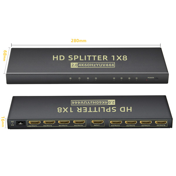 Xwave HDMI 2.0 aktivni spliter 1×8, 8K