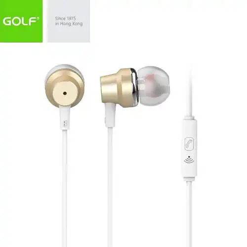 GOLF GF-M26 M26 žičane slušalice 3,5 mm, zlatne i bele