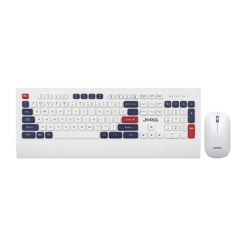 JEDEL WS671 bežični set tastature i miša belo-plavi