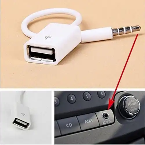 USB-A na 3,5 mm AUX adapter beli A017, 17 cm