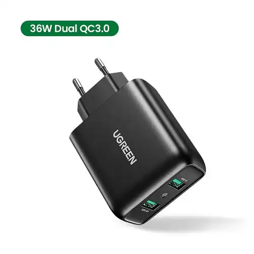 UGREEN CD161 36W USB-A brzi punjač sa 2 porta