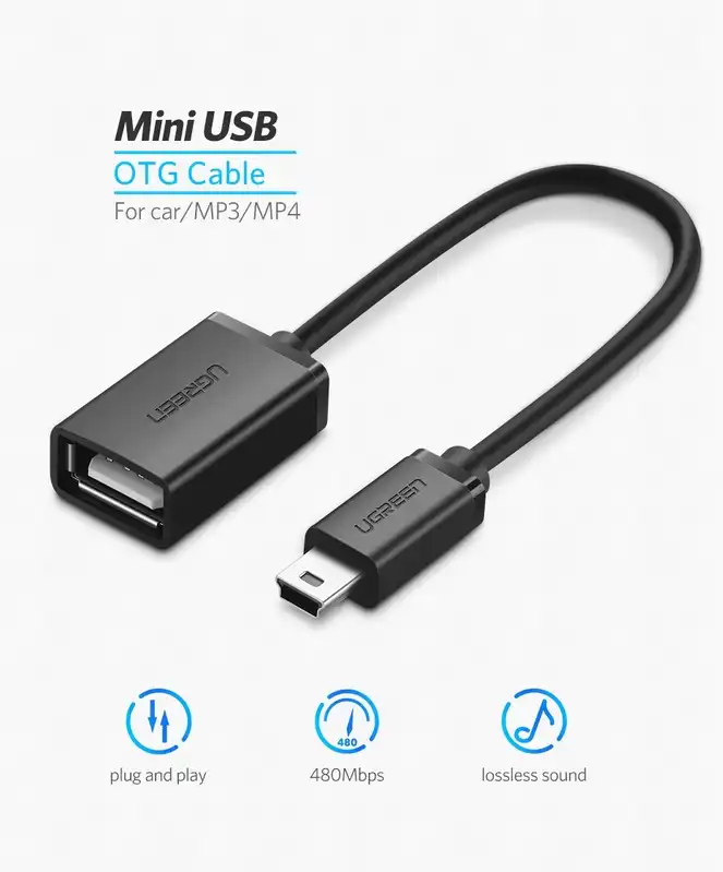 UGREEN US249 Mini USB OTG kabl 15 cm, USB-A ženski na Mini USB