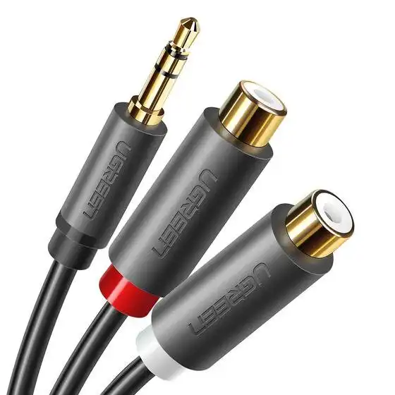 UGREEN AV109 3,5 mm stereo na 2×RCA ženska adapter kabl 0,25 m