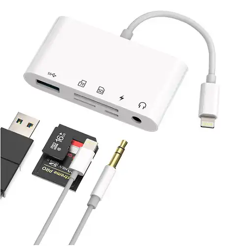 Kettz Lightning čitač kartica 5-u-1 sa USB, SD, TF i AUX priključcima