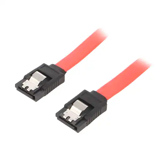 SATA II data kabl 0,4 m sa metalnim kopčama, ravan