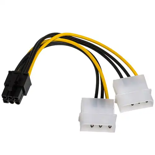 Kettz VM-K260 VGA 6-pin na 2× Molex adapter 12 cm