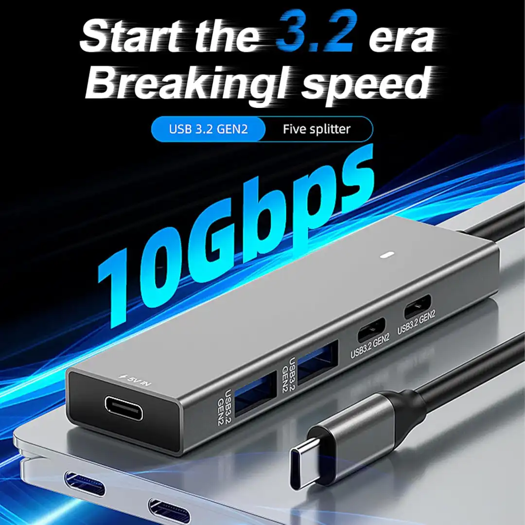 Kettz KT-HUBC300 USB-C hub sa 4 USB 3.2 Gen2 porta, 10 Gbps
