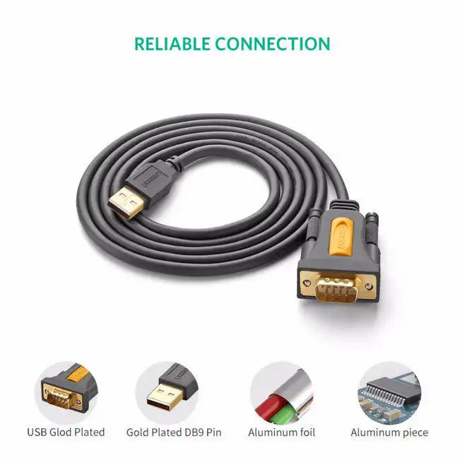 UGREEN CR104 USB na RS-232 DB9 adapter, 2 m
