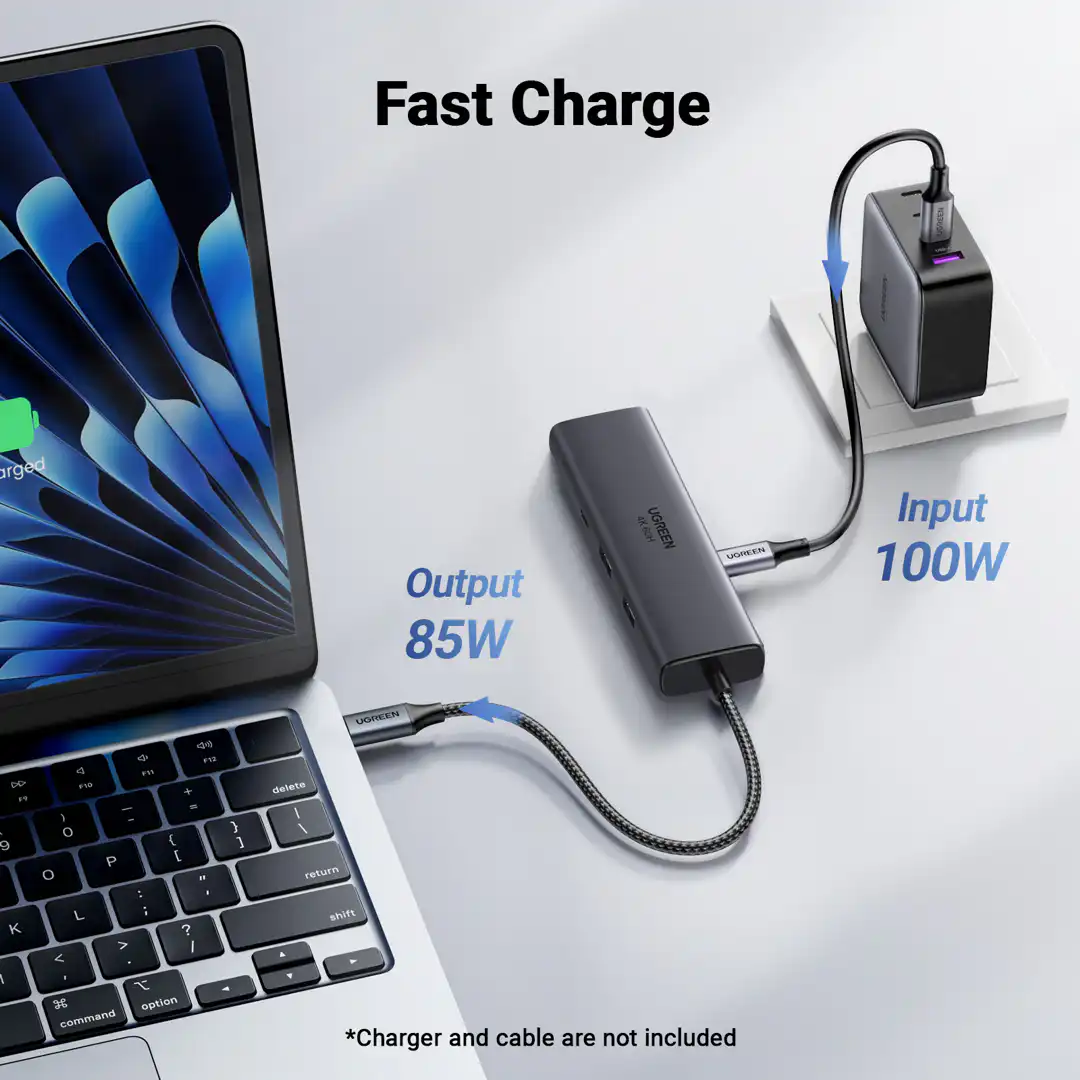 UGREEN CM512 6-u-1 USB-C hub 4K 60Hz, Gigabit Ethernet, PD 100W