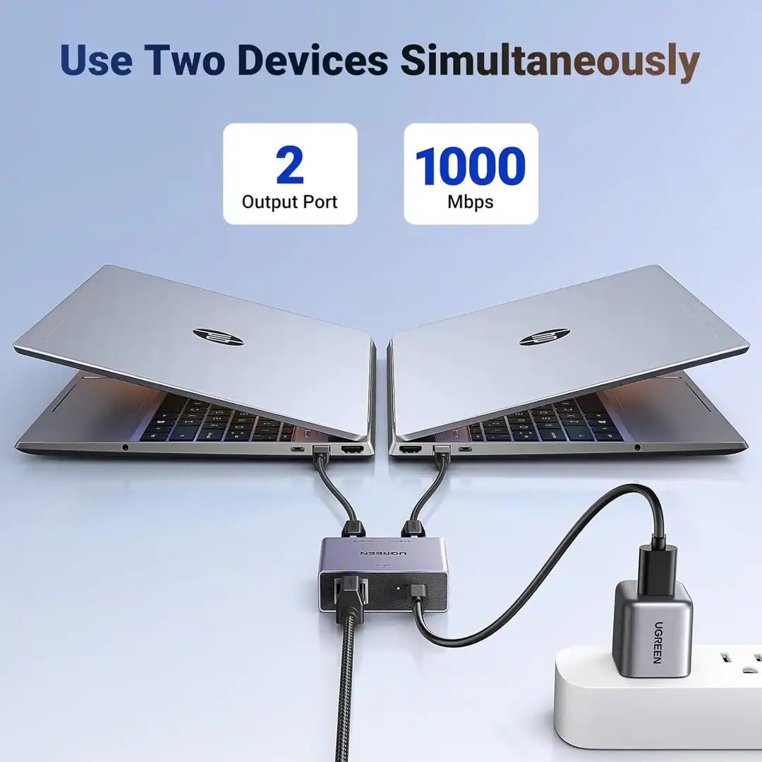 UGREEN NW301 gigabitni RJ45 spliter 1 na 2, 1000 Mbps