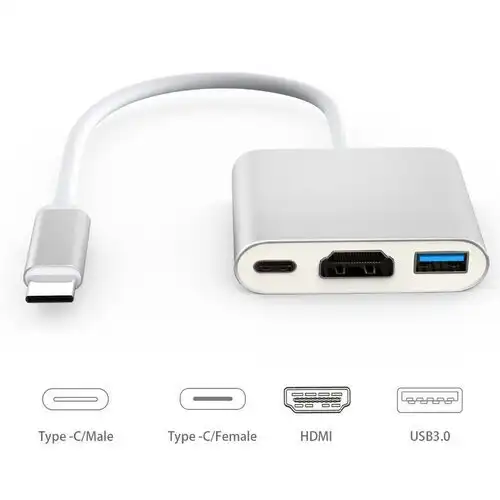 Kettz TC2H-300 USB-C HUB na HDMI 3-u-1 4K