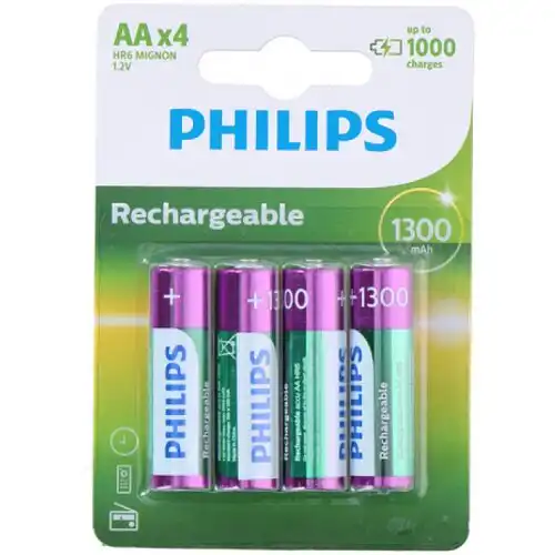 Philips R6B4A130/10 punjive AA NiMH baterije 1300 mAh, 4 kom