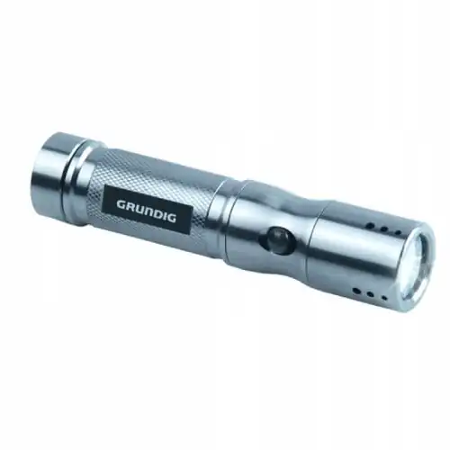 Grundig aluminijumska baterijska lampa 9 LED, 14 cm