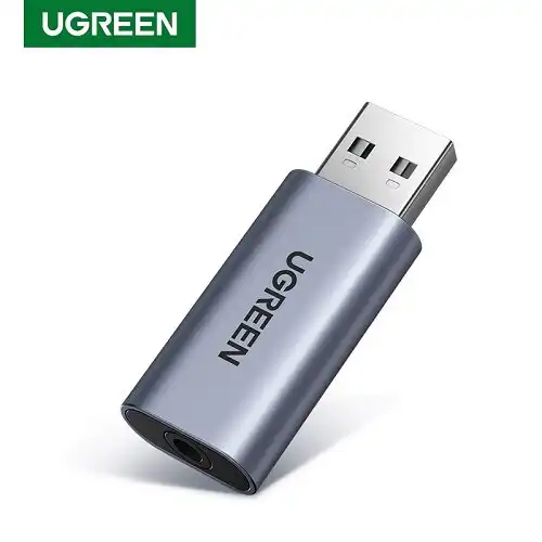 UGREEN CM383 USB 2.0 na 3,5 mm audio adapter, sivi