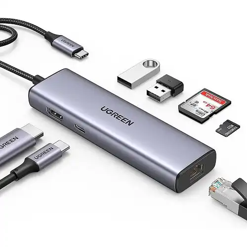UGREEN CM512 7-u-1 USB-C hub sa HDMI 4K, Gigabit LAN, SD/TF i PD