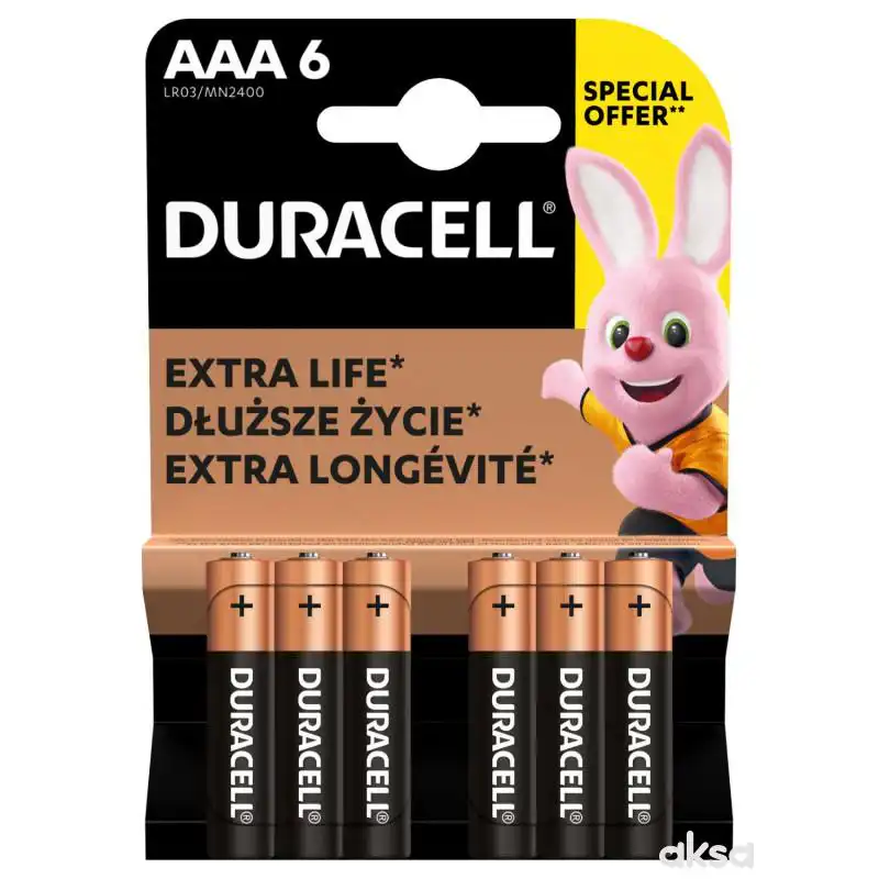 Duracell Basic AAA LR03 alkalne baterije, 6 kom (cena po komadu)