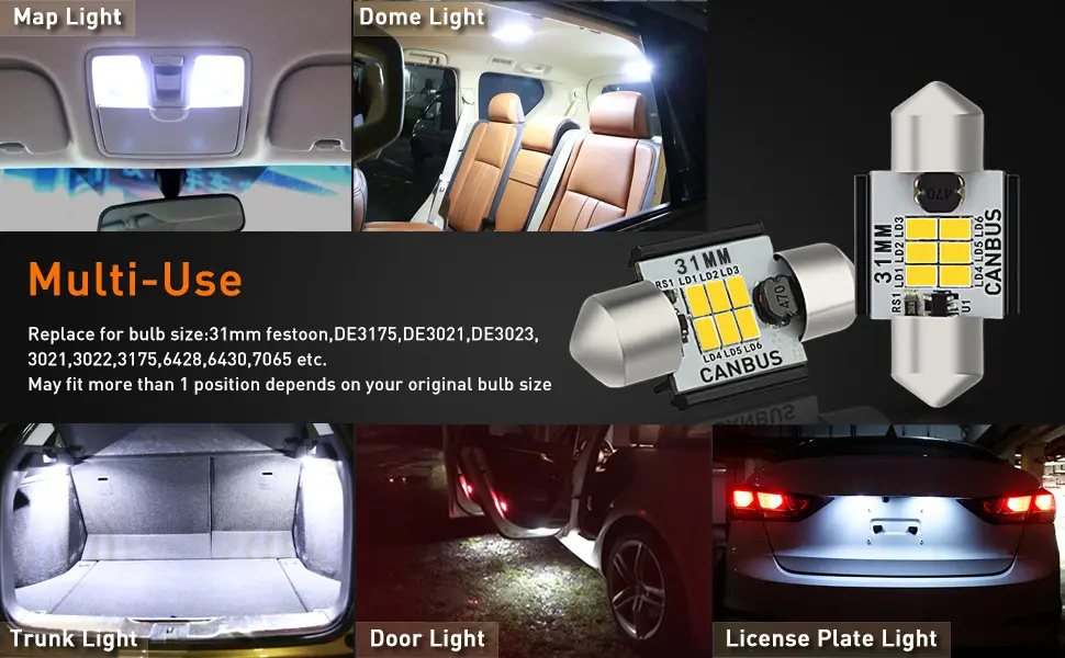 AUXITO DE3175 31 mm LED festoon sijalica 6000K CANBUS 2W