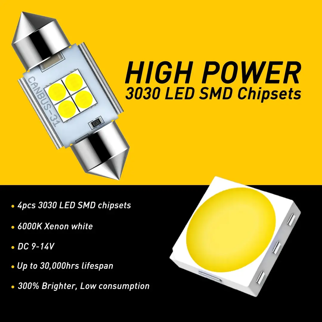 AUXITO SJ-U4 31 mm LED festoon sijalica 6000K 8W CANBUS