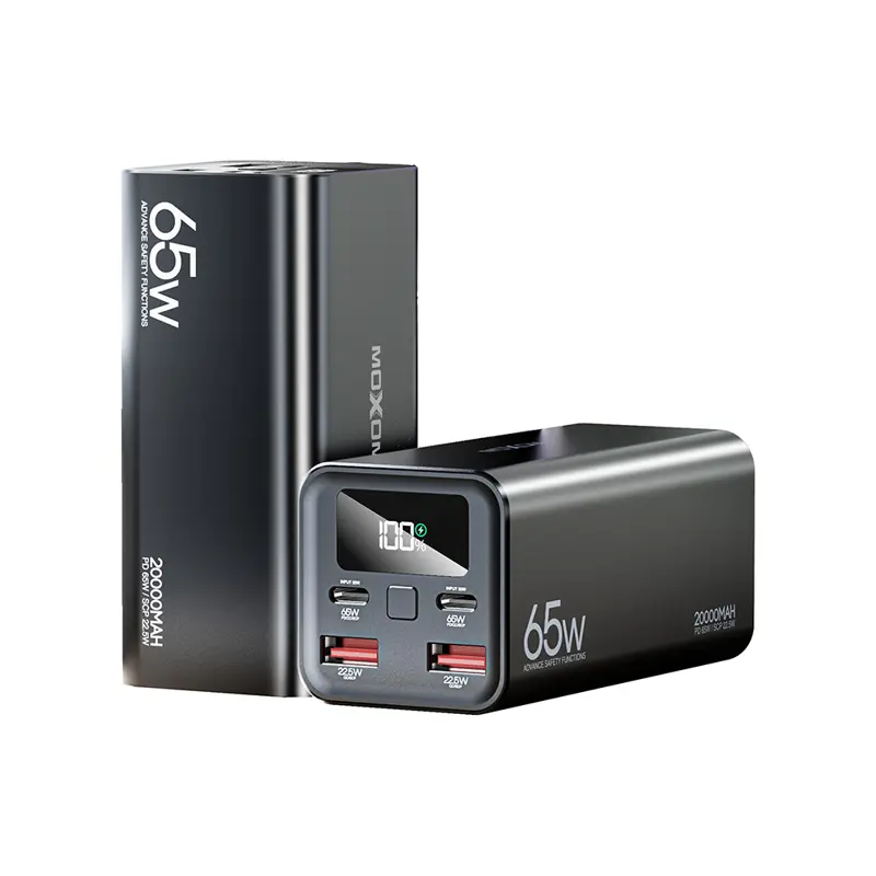 Moxom MX-PB72 power bank 20000 mAh, PD 65 W, QC 22,5 W, crni