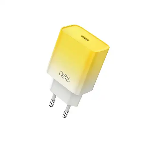 XO CE18 USB-C PD mrežni punjač 30 W, žuto-beli