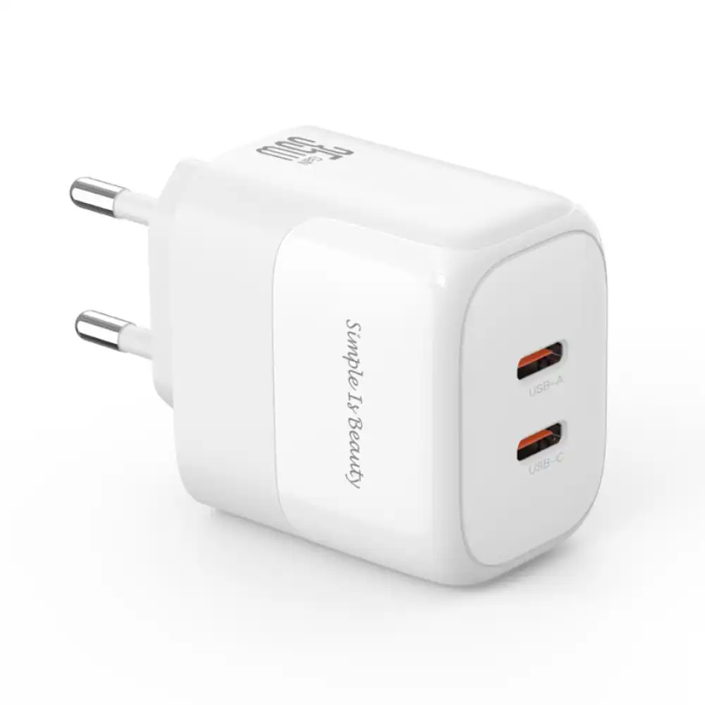 XO L140 GaN mrežni punjač 35 W sa 2 USB-C porta