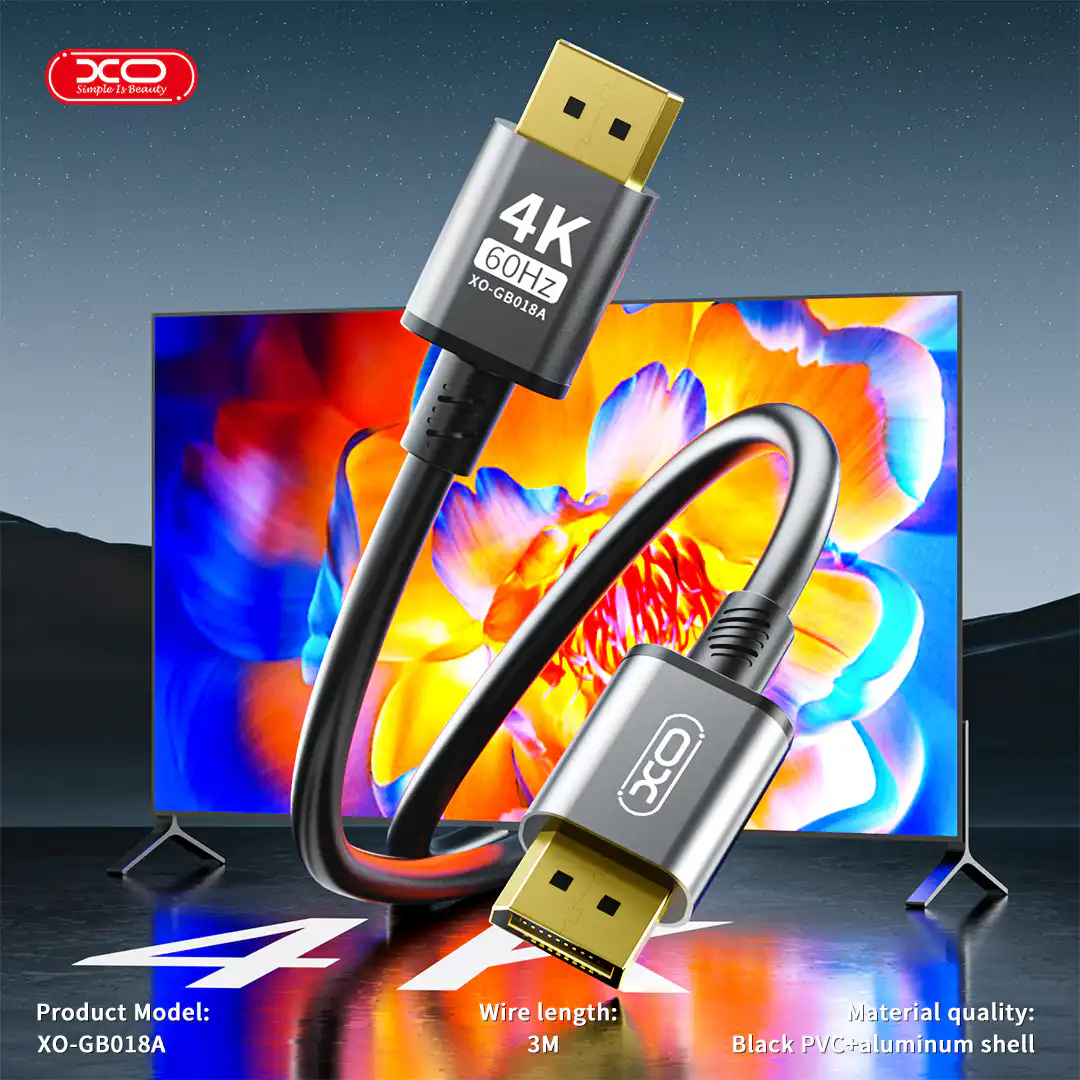 XO GB018A DisplayPort 1.2 kabl 3 m, 4K 60 Hz