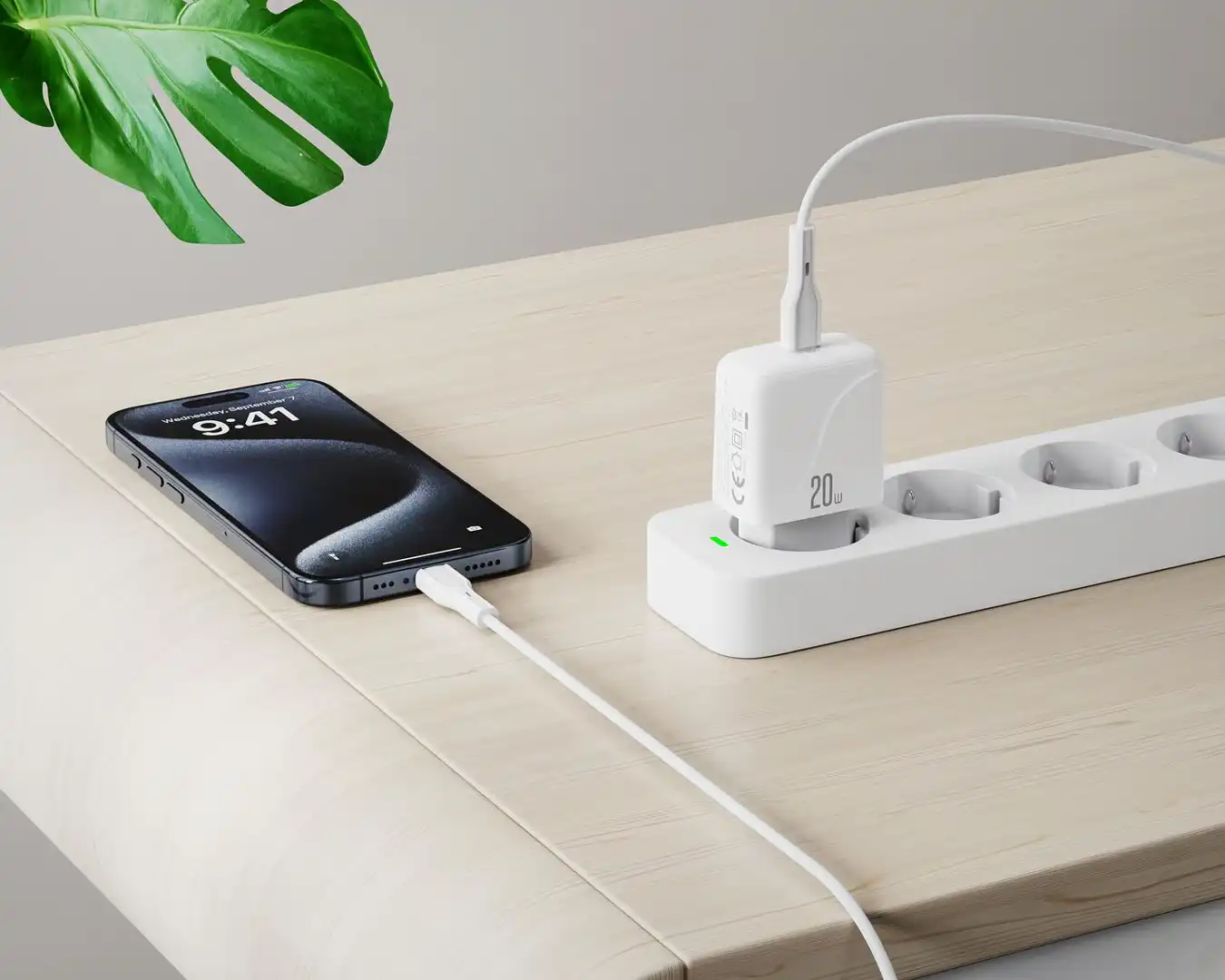 XO L141 20 W USB-C kućni punjač sa Type-C kablom 1 m, beli