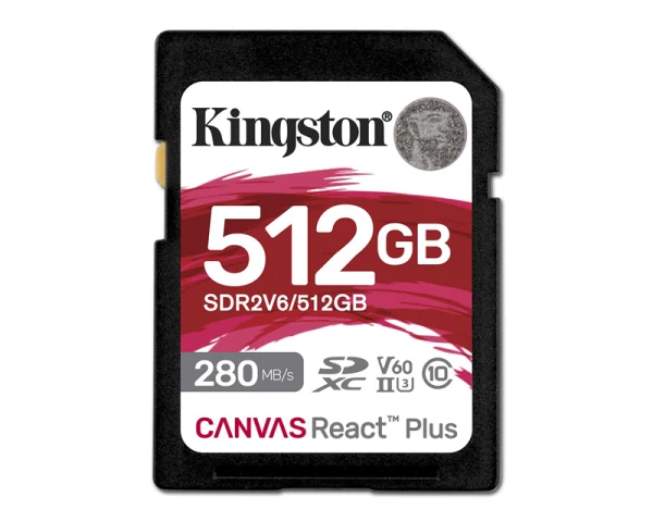Kingston Canvas React Plus SDXC 512 GB UHS-II V60 memorijska kartica