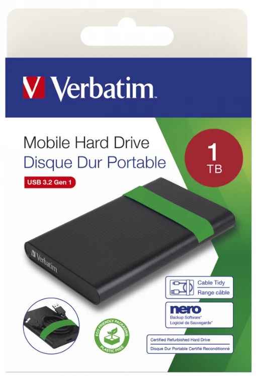 Verbatim 53112 Certified Refurbished prenosni eksterni HDD 1 TB USB 3.2 Gen 1